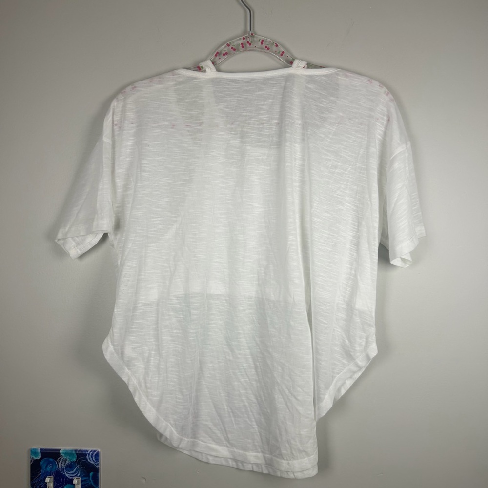 Halara NWT Relaxed 2-in-1 Yoga Tee White Burnout T-Shirt Gym Size Small Relaxed - Picture 7 of 11